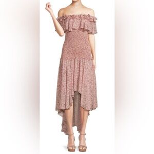 MISA LOS ANGELES Giada Midi Dress in Rose hints of blue Paisley Size Medium NWT